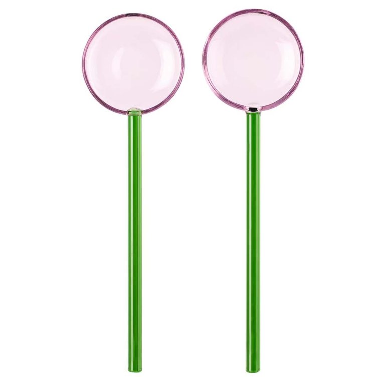  colorful glass salad spoons