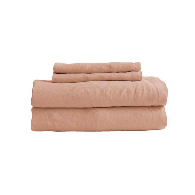  peach linen sheets