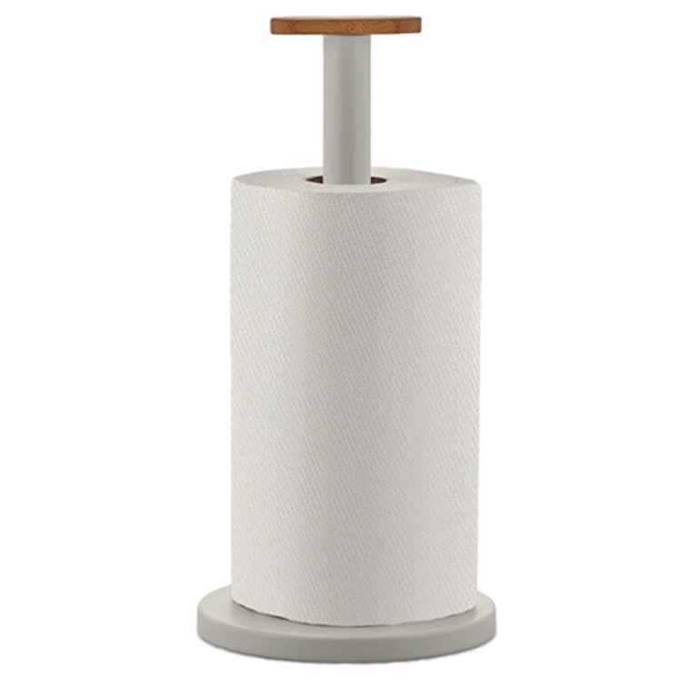  white paper towel holder with wood knob