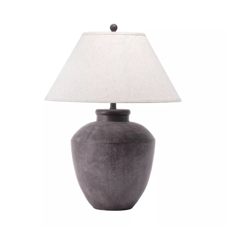  gray table lamp with white shade