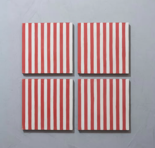  red and white stripe tiles