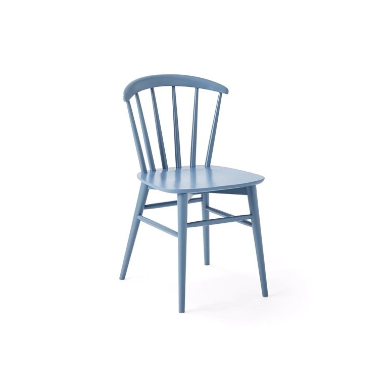  Blue spindled dining chair