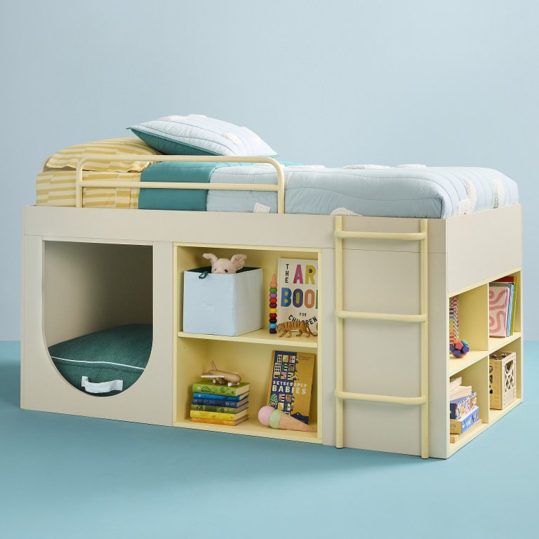  yellow lofted bed