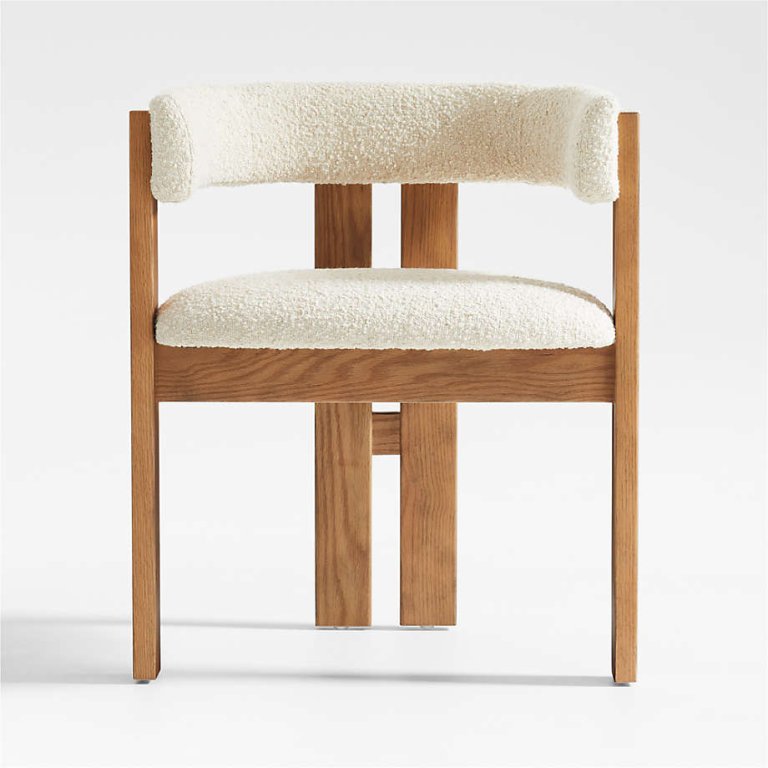  curved boucle armchair
