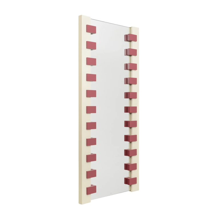  cream mirror with red rectangle details