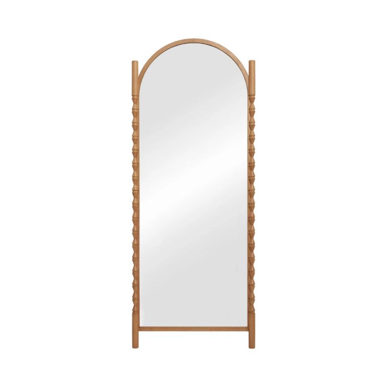  Wood frame floor mirror