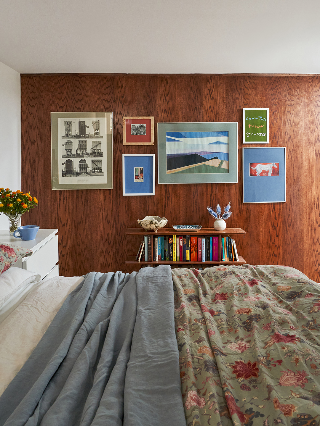 dark wood paneled wall