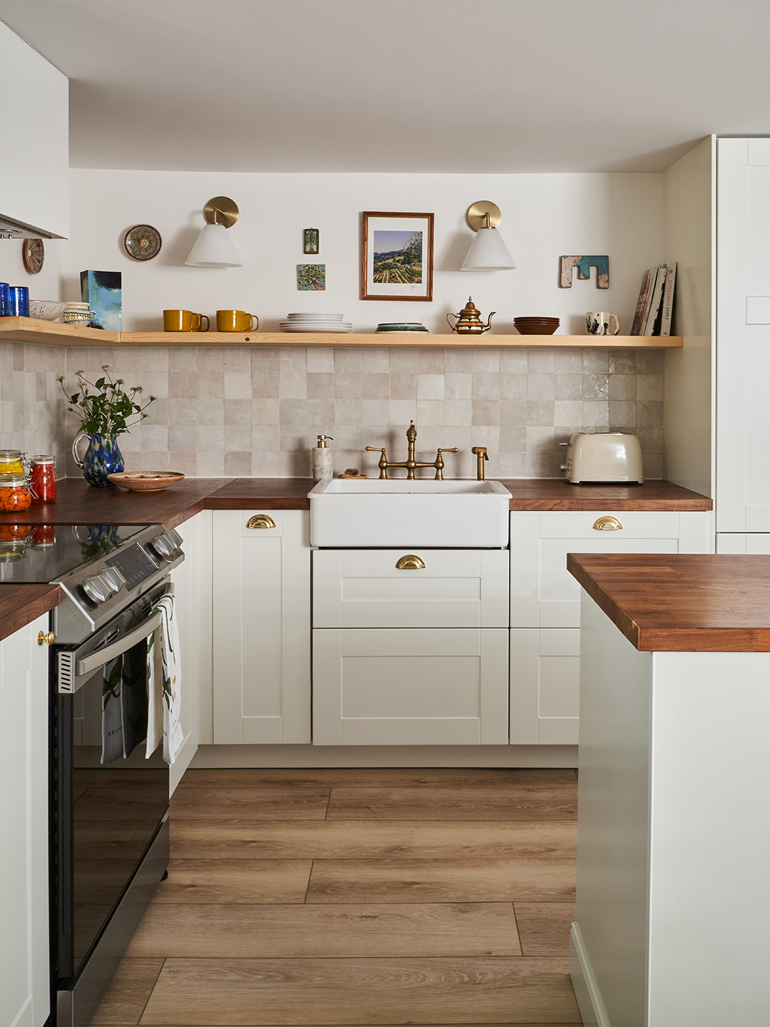 white ikea basement kitchen