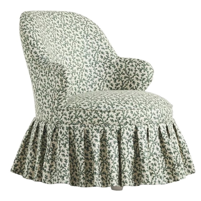  Green patterned accent chair
