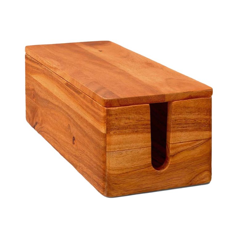wood cable management box