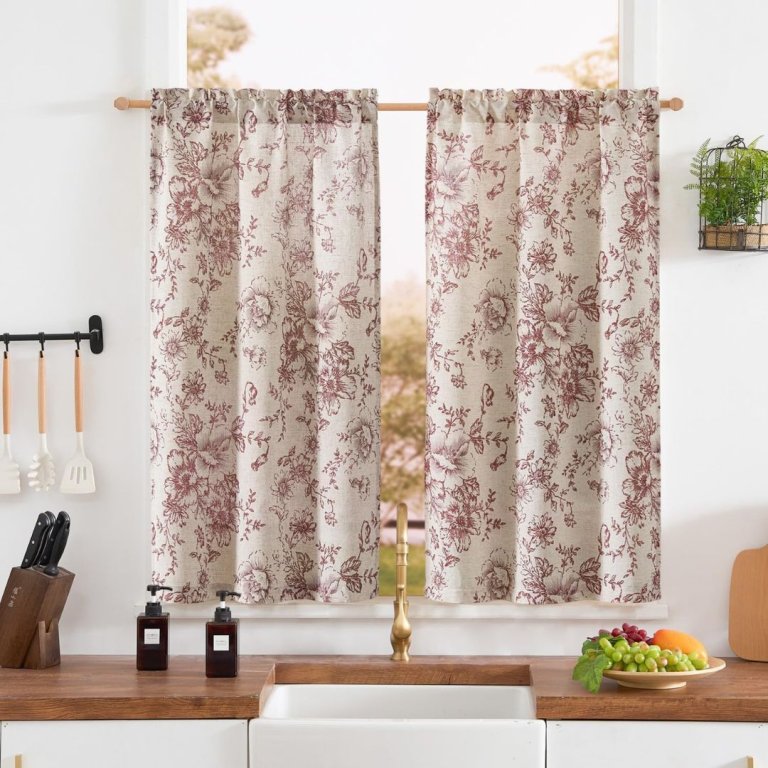  Floral cafe curtains