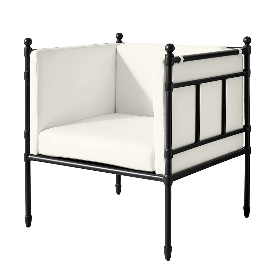 black metal outdoor club chairs