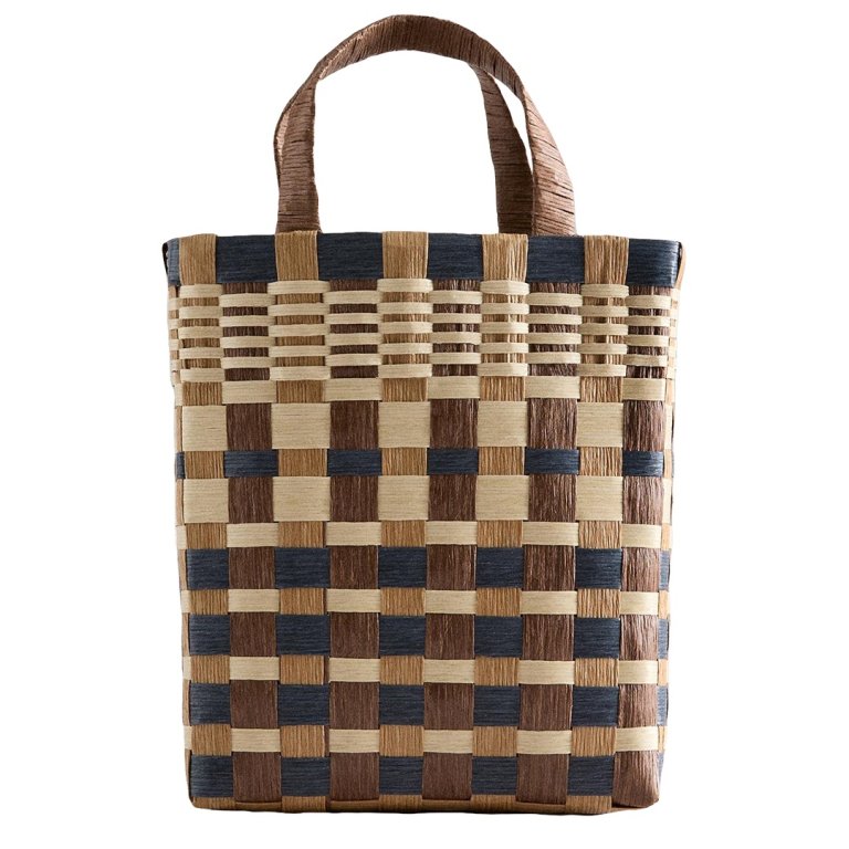  striped woven bag