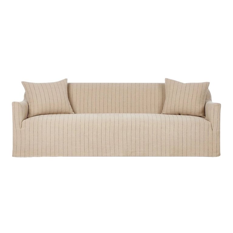  Striped slipcover sofa