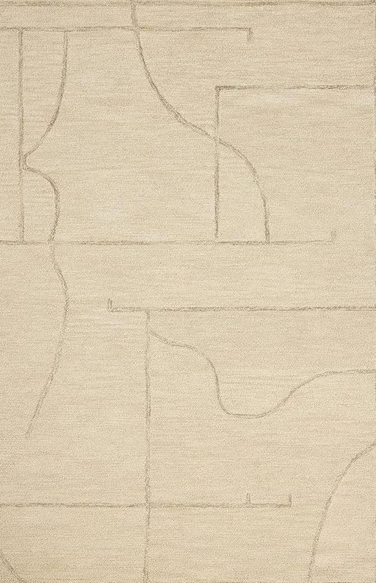  white rug with abstract design