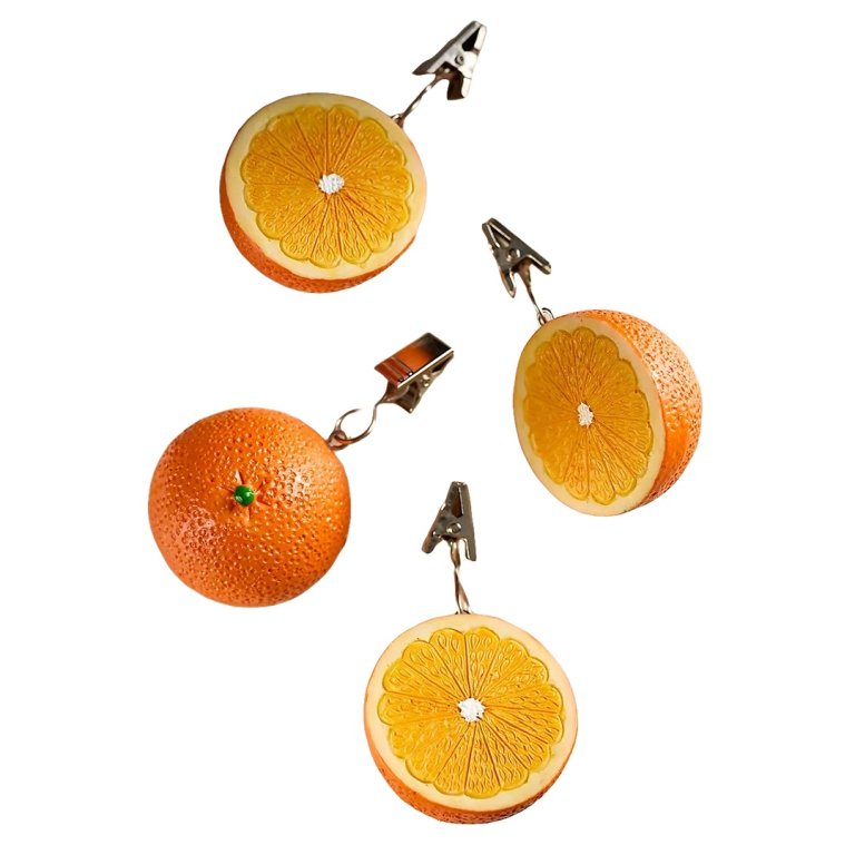  orange clips for a tablecloth