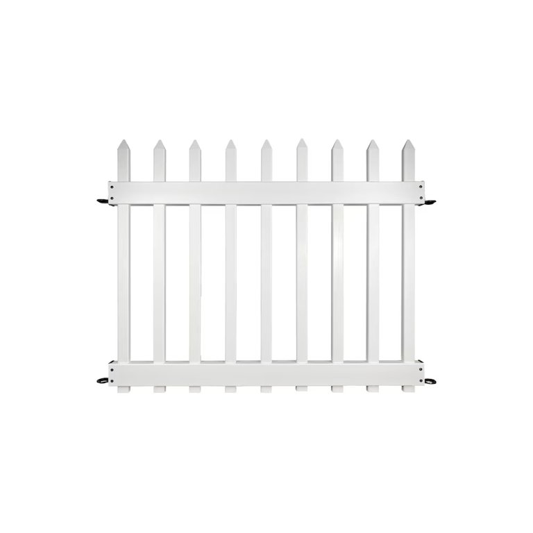  Product image of a white picket fence.