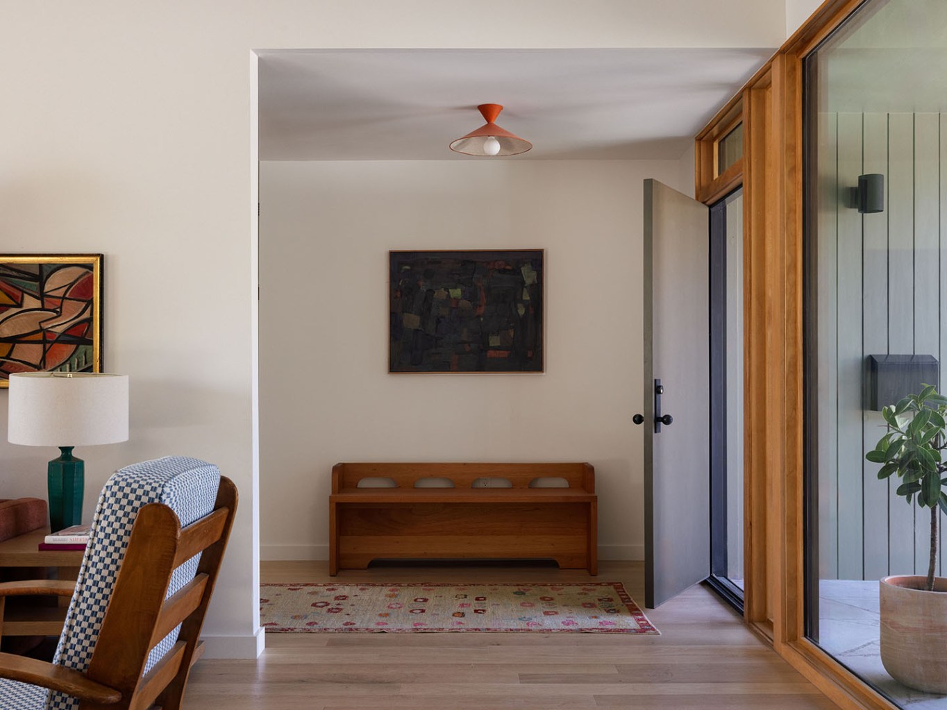 Tour A Mid Century Austin Home With A Groovy Yellow Mudroom