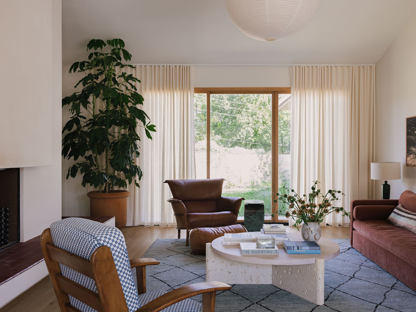 Tour a Mid-Century Austin Home with a Groovy Yellow Mudroom