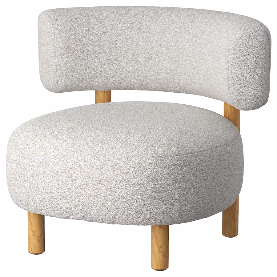  white boucle chair