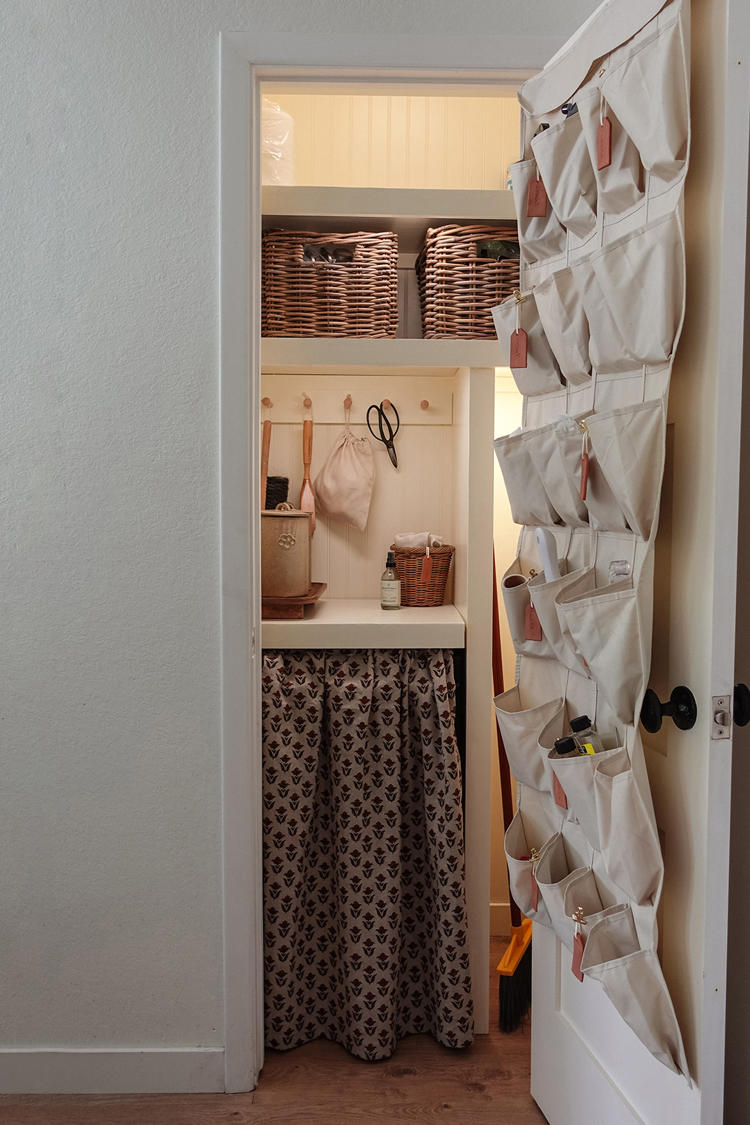 This DIYer Repurposed Over-The-Door Shoe Storage for All of Her