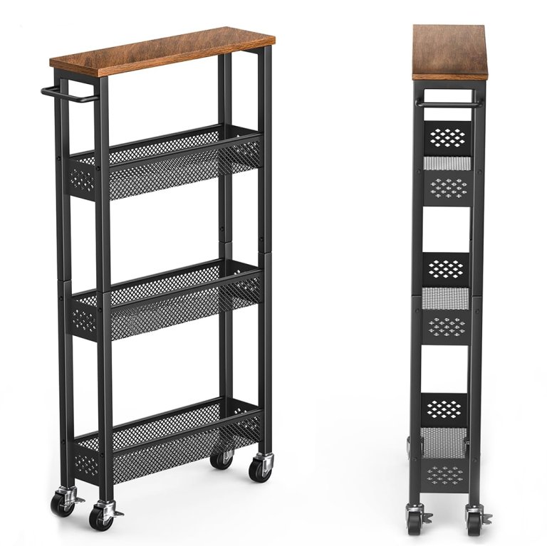  Black metal rolling cart