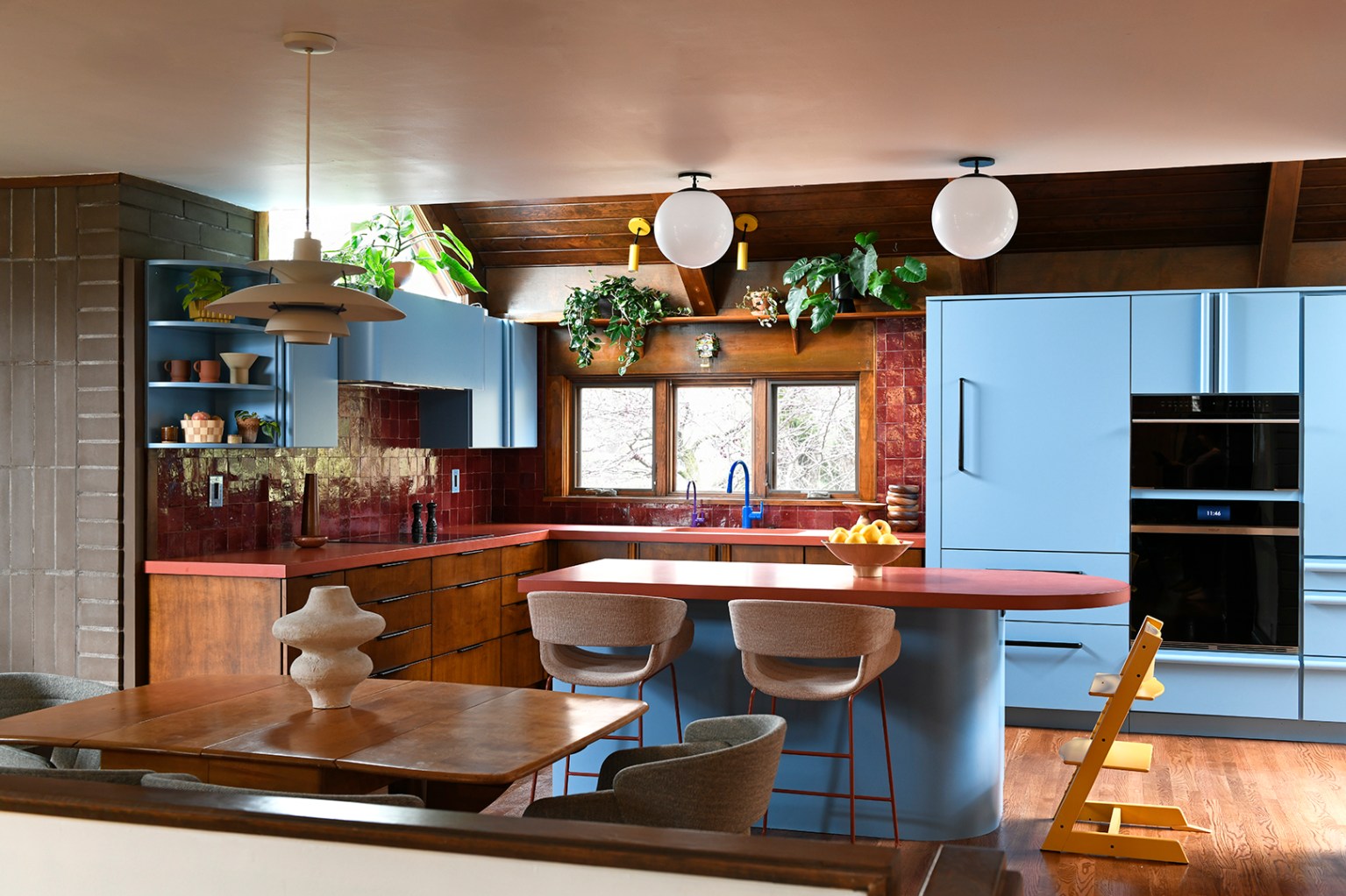 This Mid-Century Kitchen Reno Has a "Command Center" Cabinet