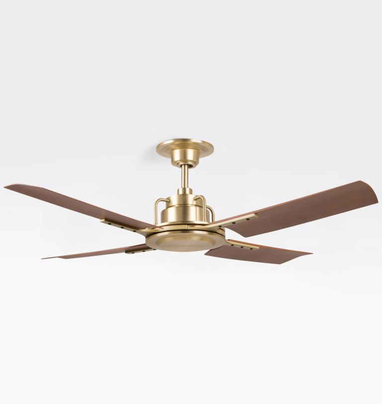  brass and wood fan