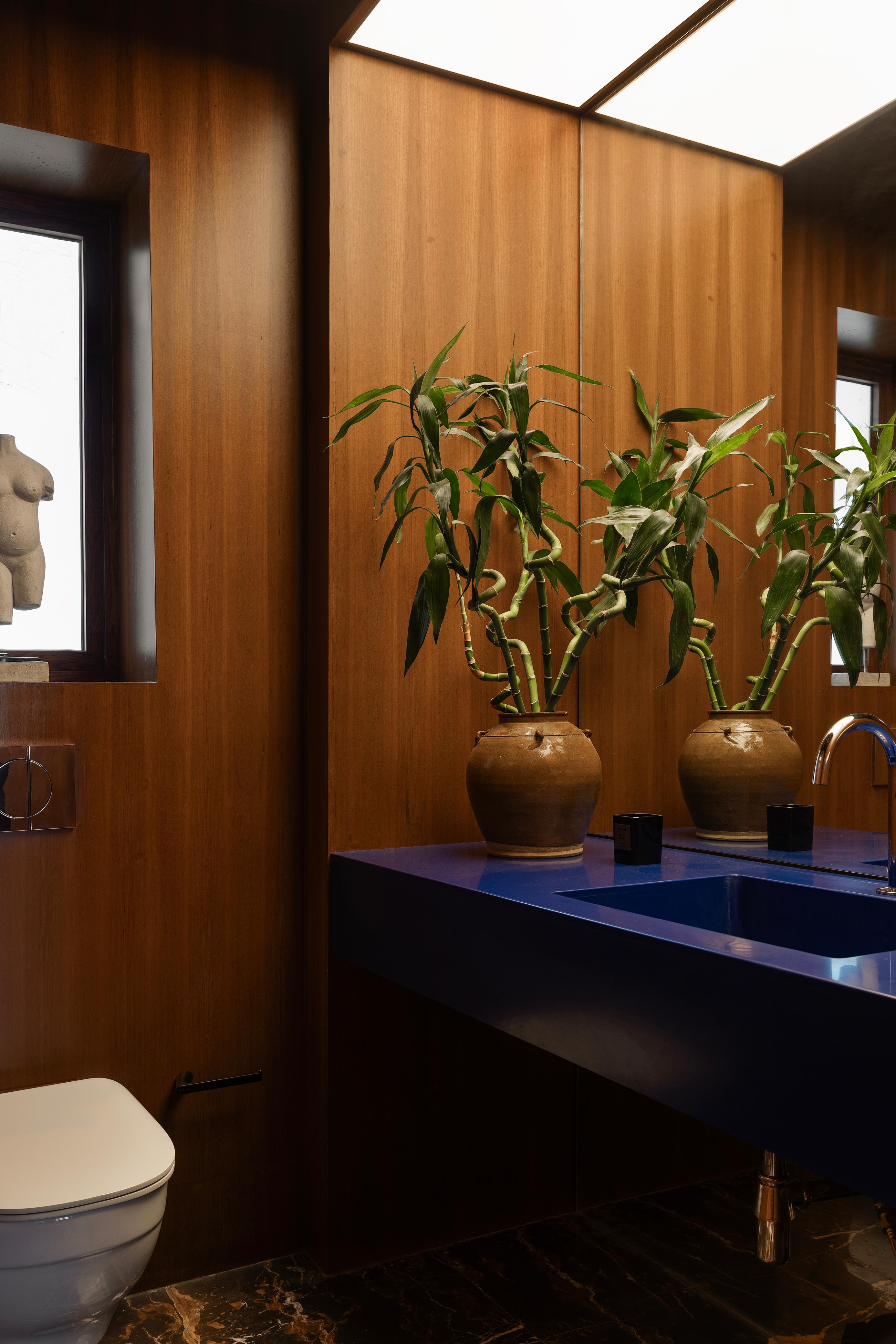 blue bathroom vanity