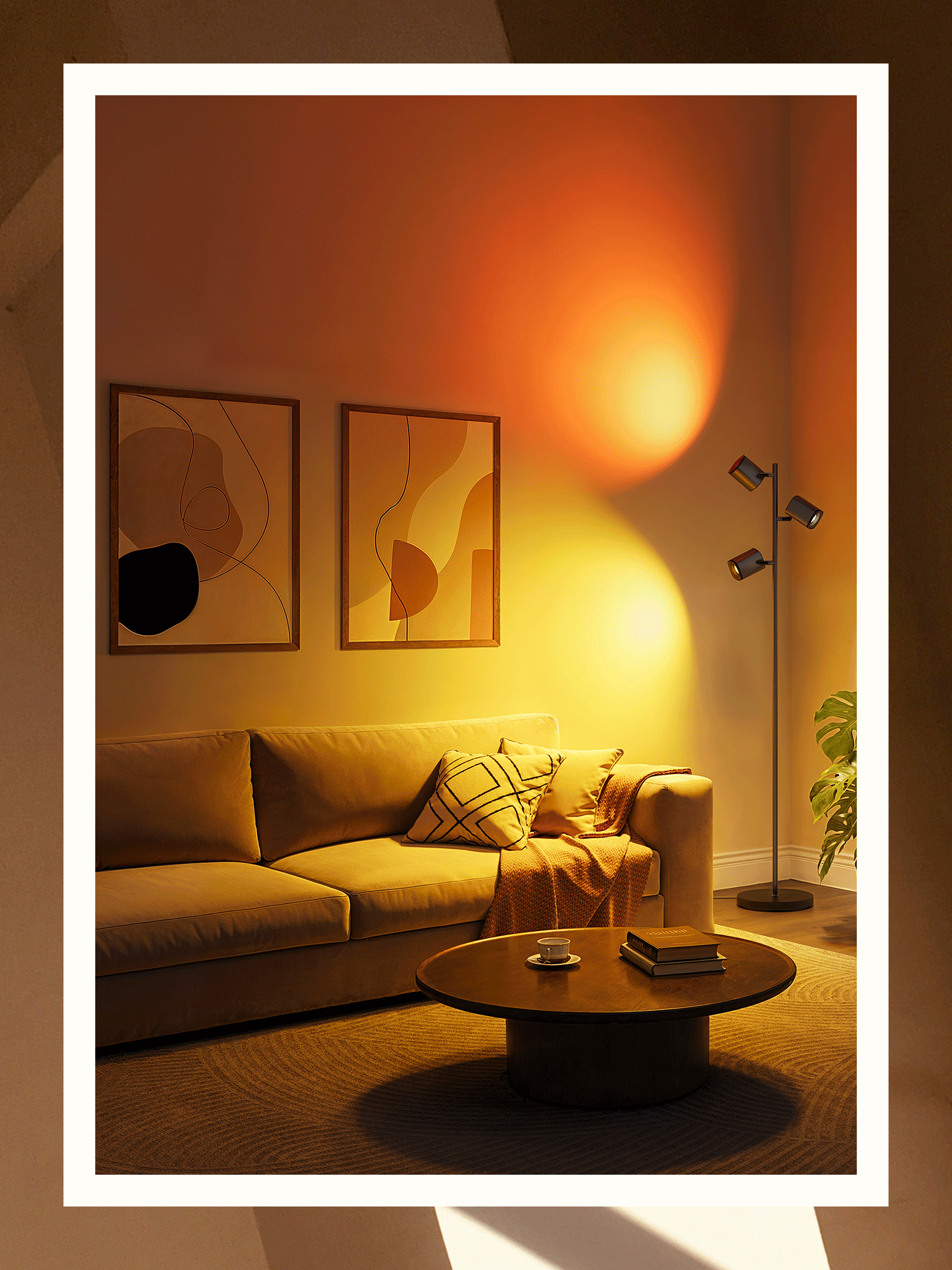 floor lamp ambient lighting room setup