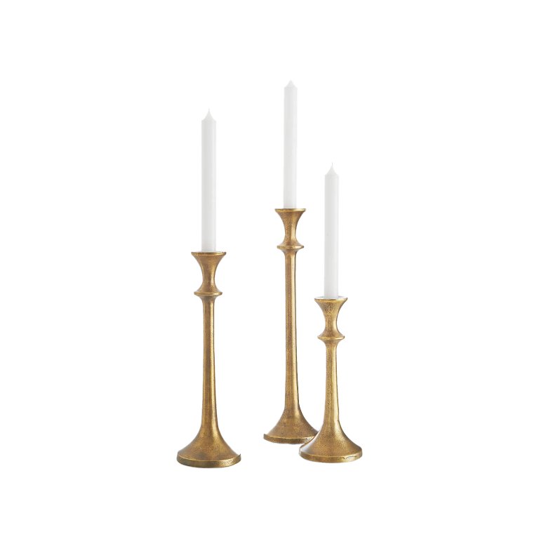  Emmett Antique Brass Taper Candle Holder