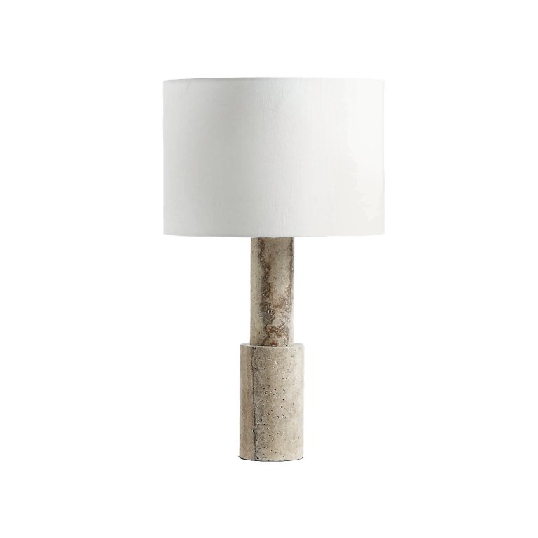  Jorgen Silver Travertine Table Lamp