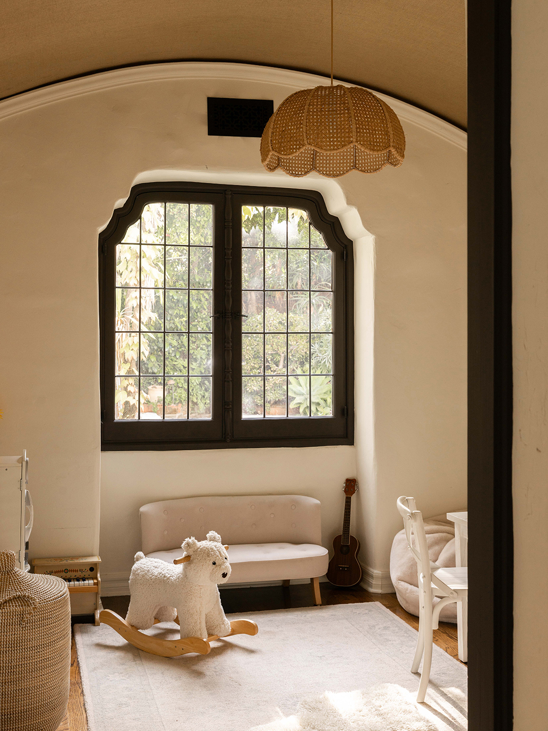 Nursery with rattan pendant