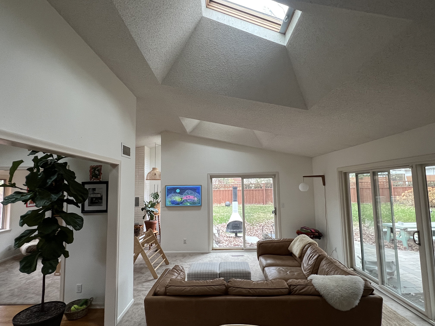 The former living room adjacent to the kitchen