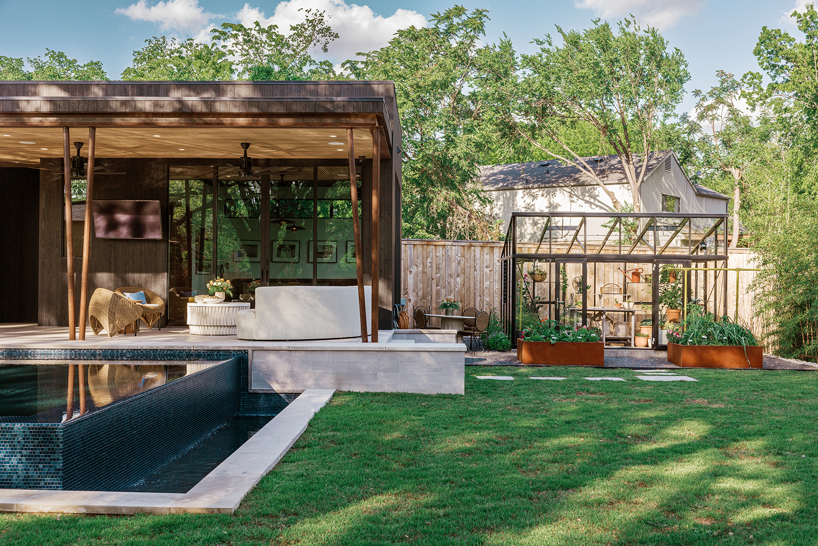 pool house and green house