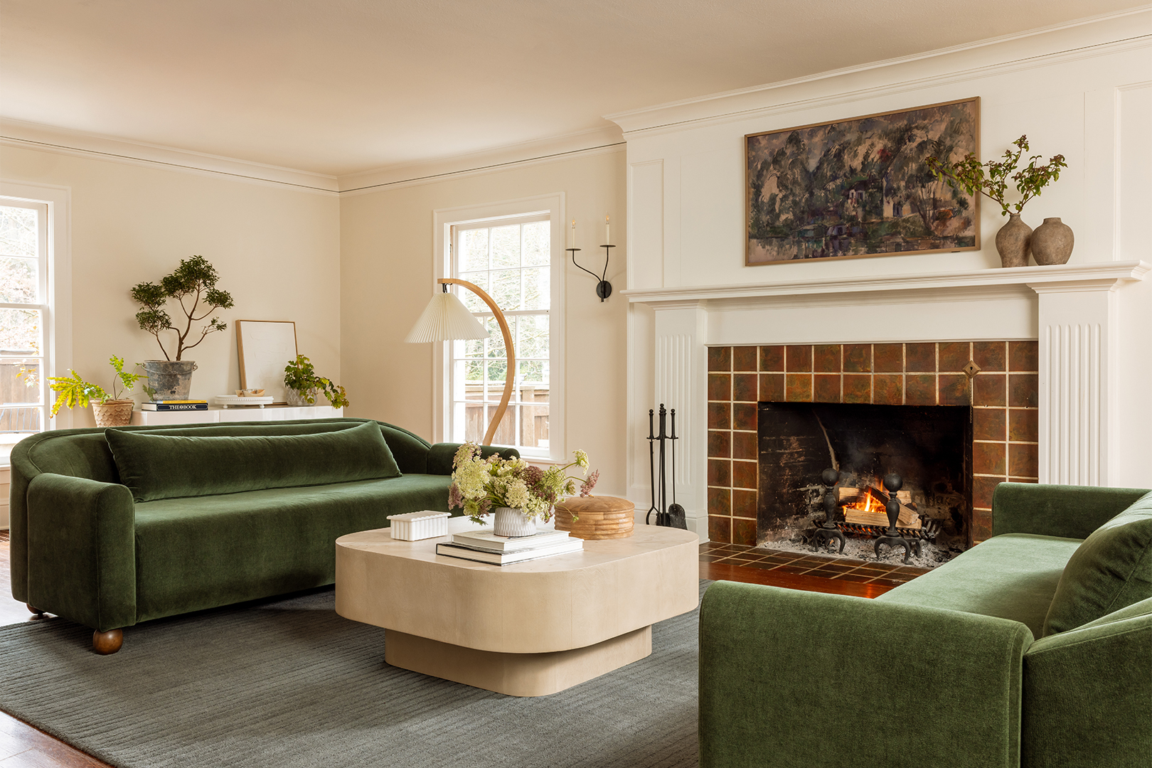 green living room sofas