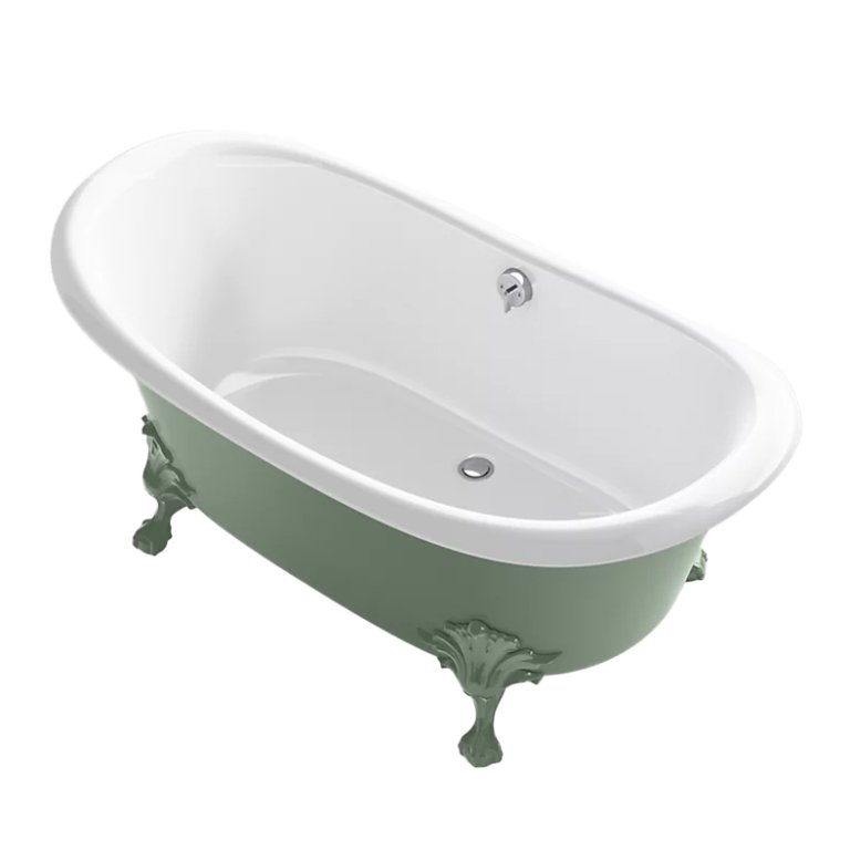  Light-green cast-iron bathtub
