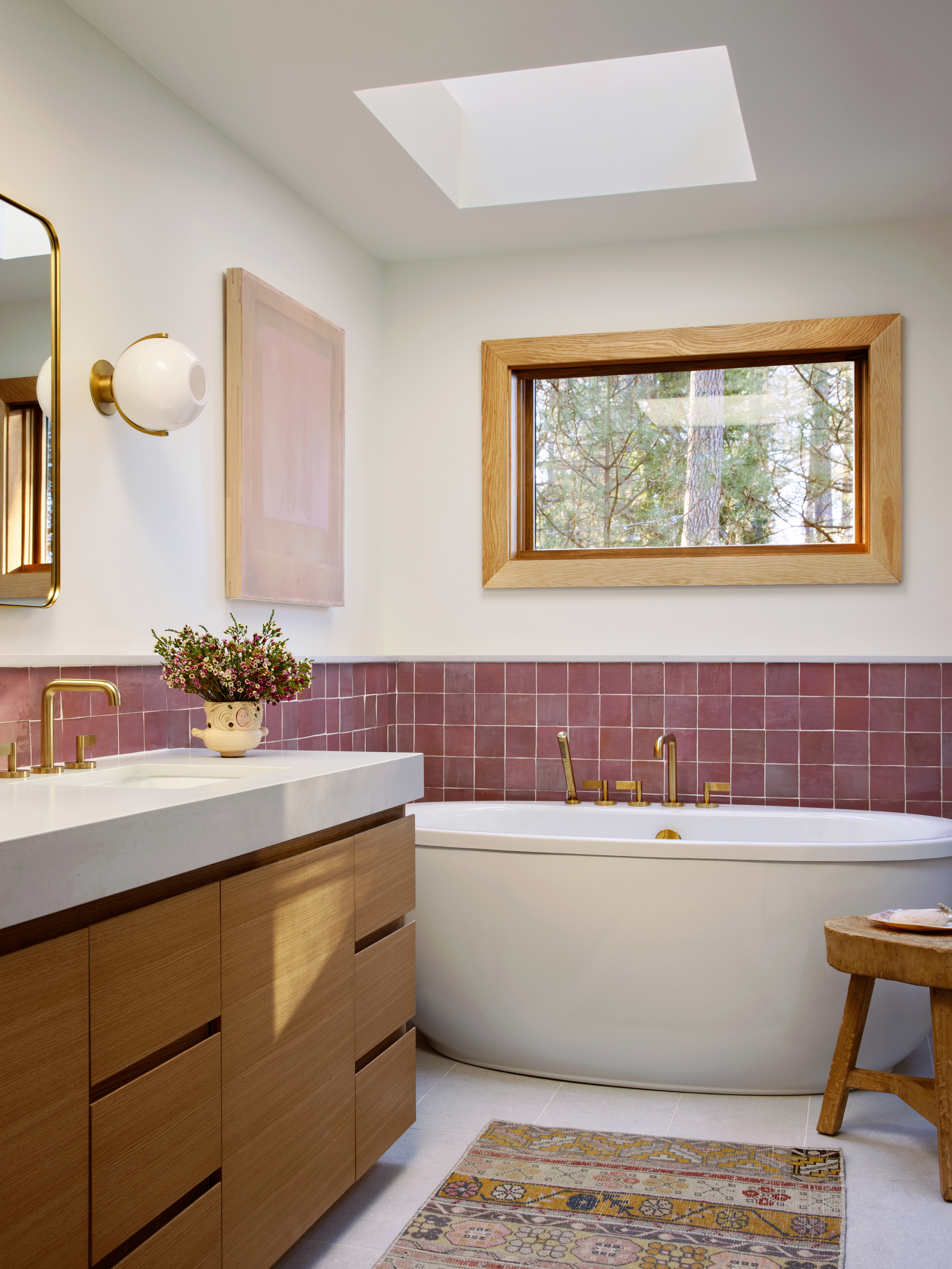 pink tile bathroom