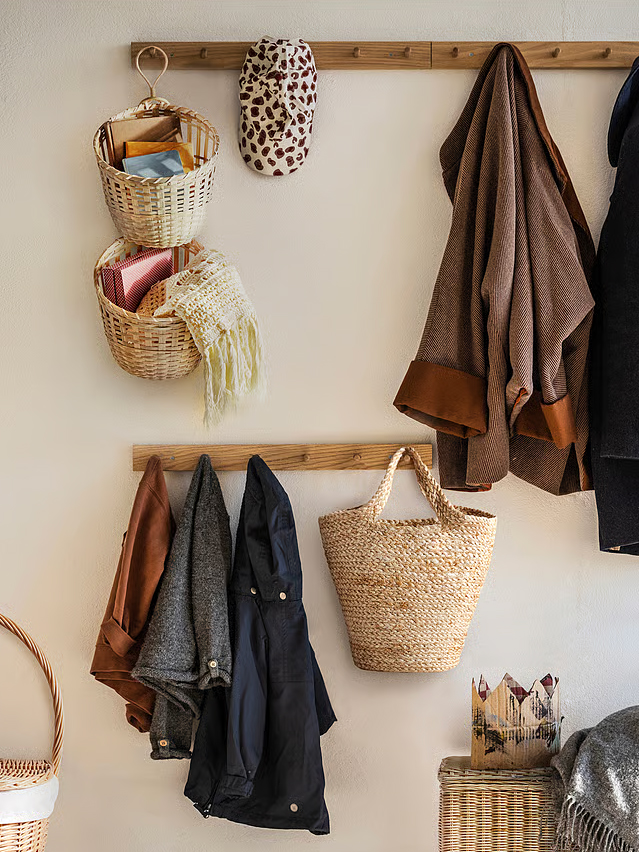 coats hanging on hooks