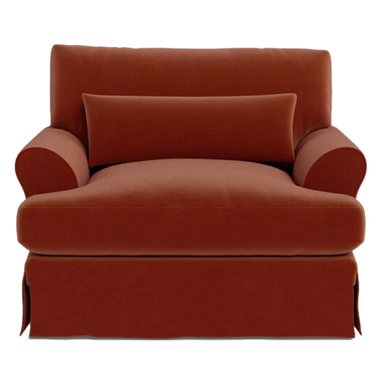  Red slipcovered chair