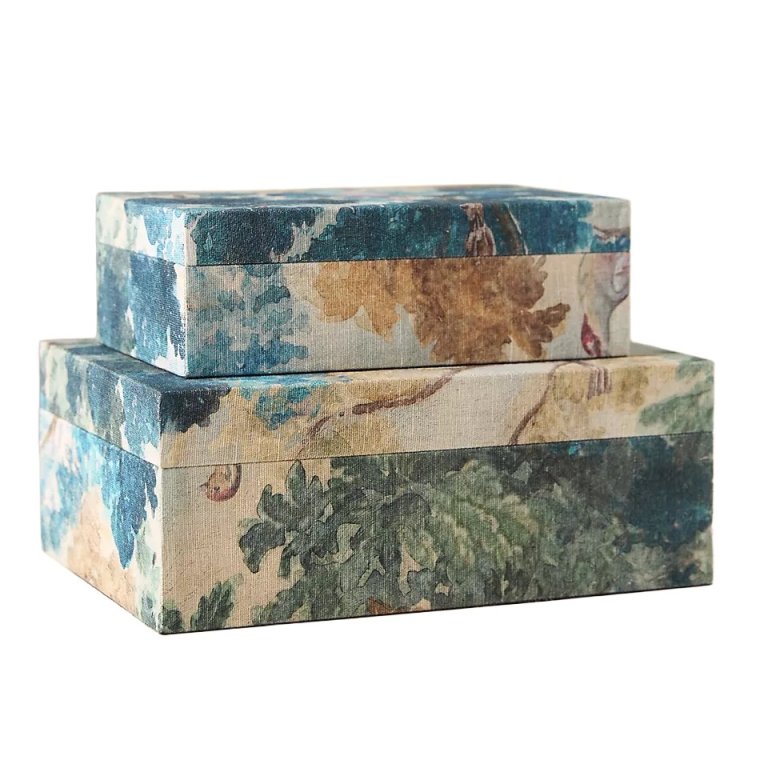  green floral boxes