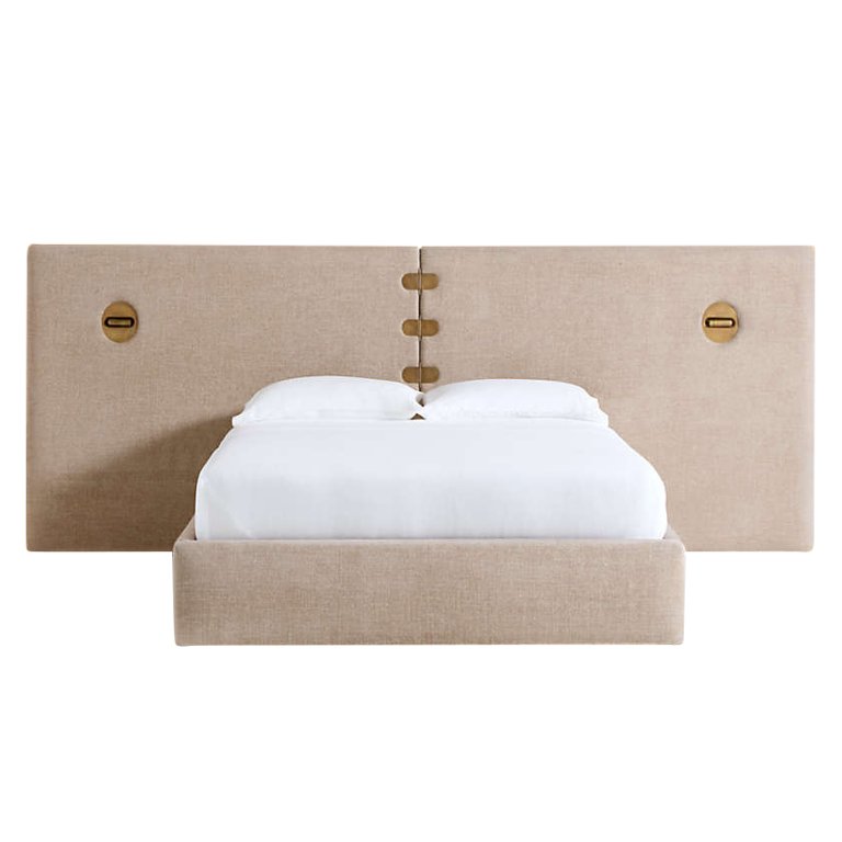  fabric bed with attached headboard