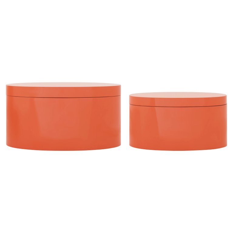  Orange oval storage boxes