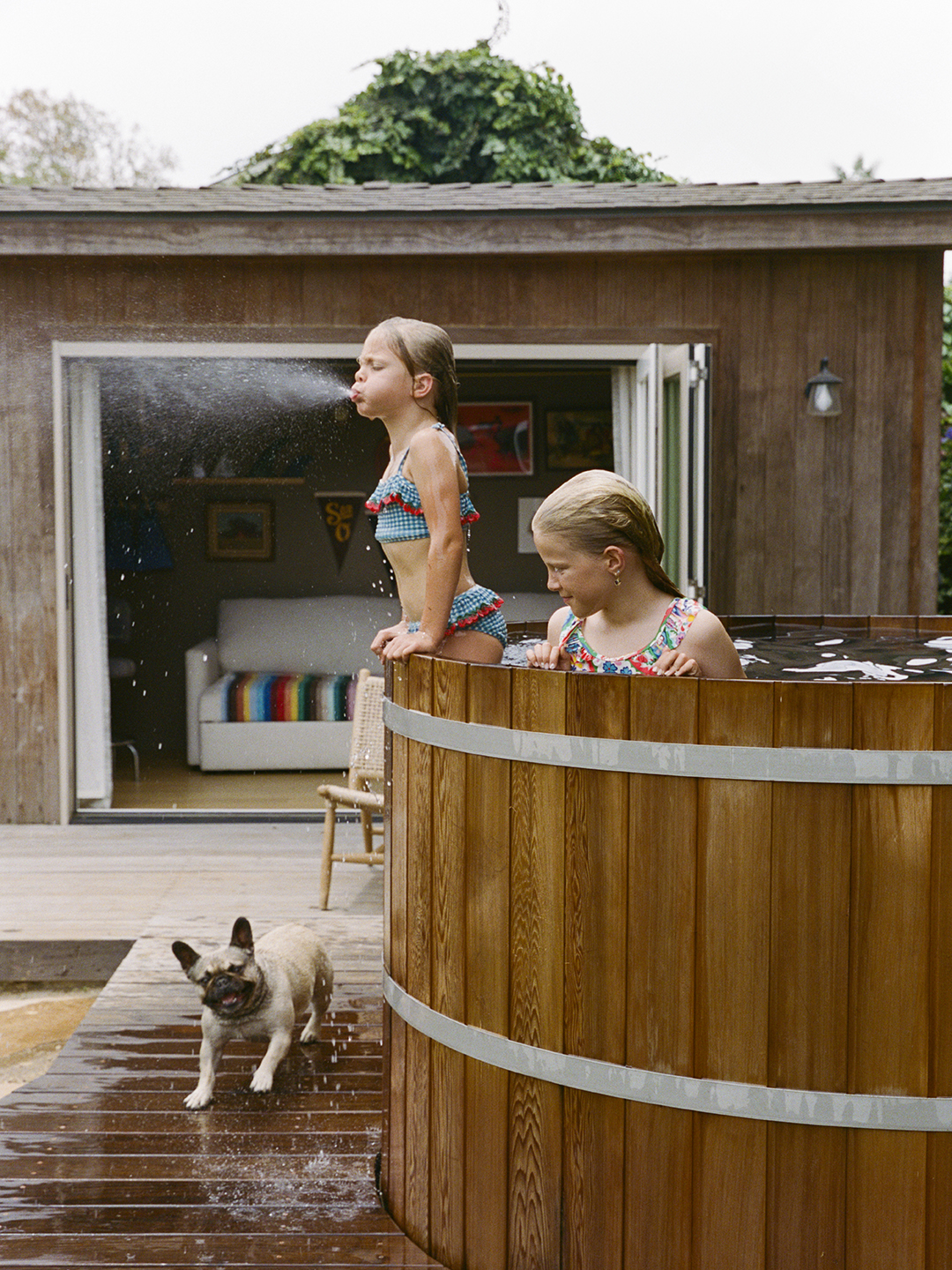 kids playing in hot tub