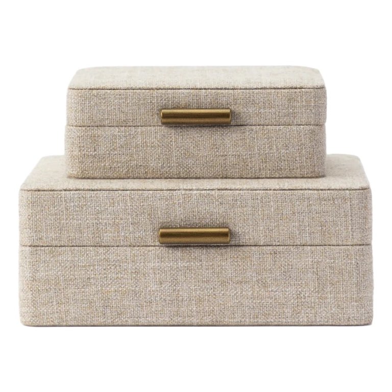  two gray boxes stacked