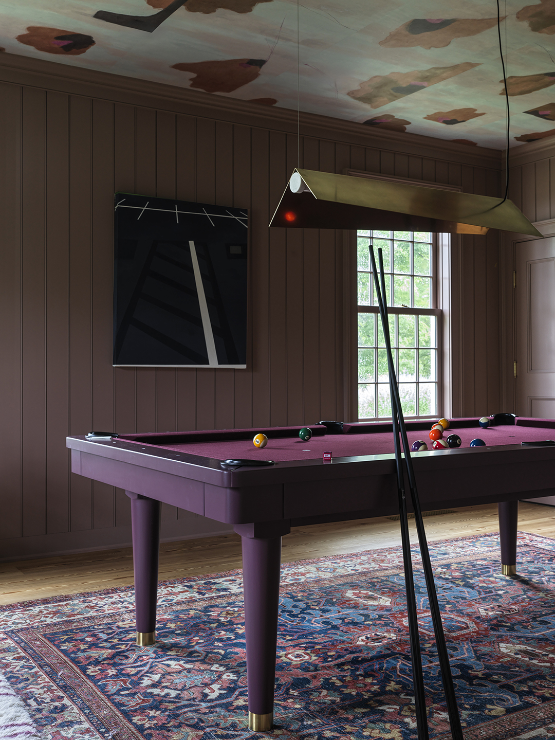 purple billiard's table