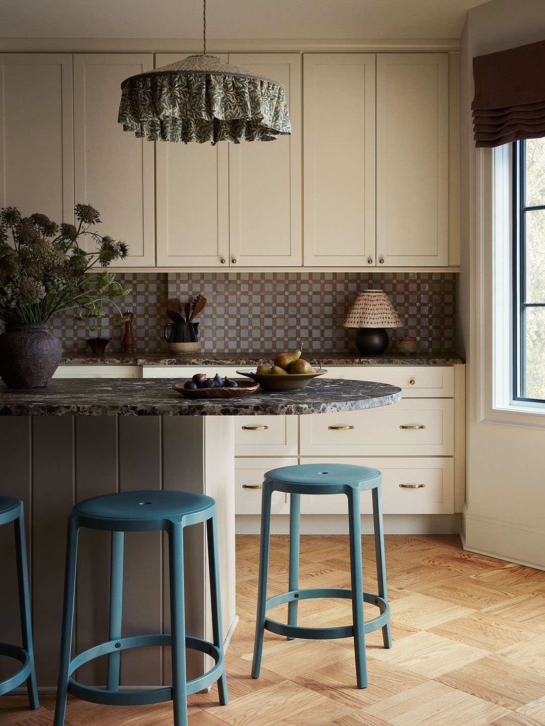 blue kitchen stools