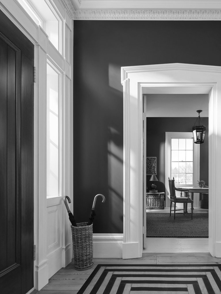 black and white entryway photo