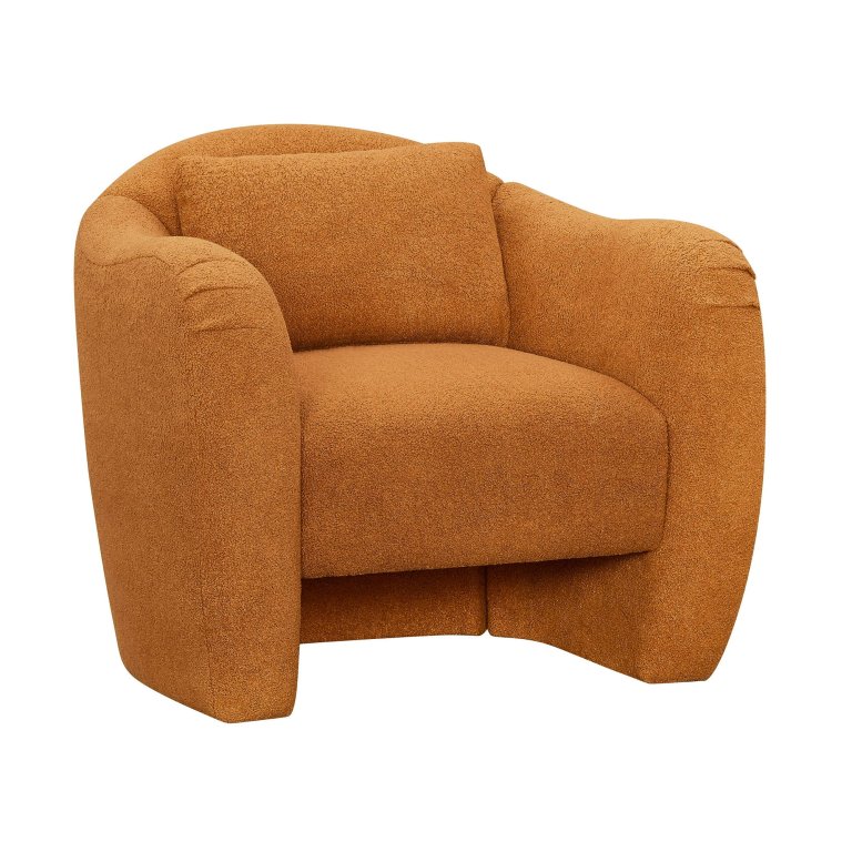  chestnut brown boucle armchair