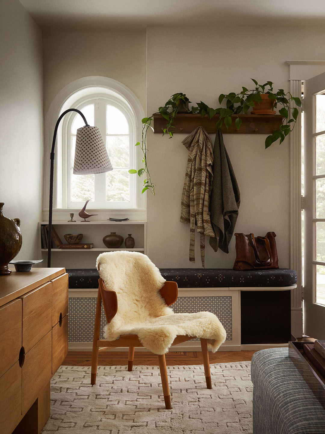 sheepskin throw on chair